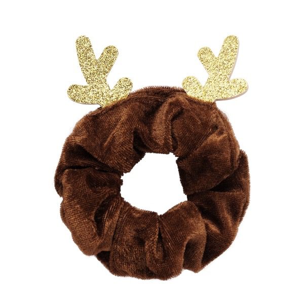 Scrunchie Kerst Rendier Bruin