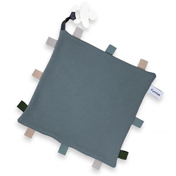 Labeldoekje Speen met naam Grijs Blauw